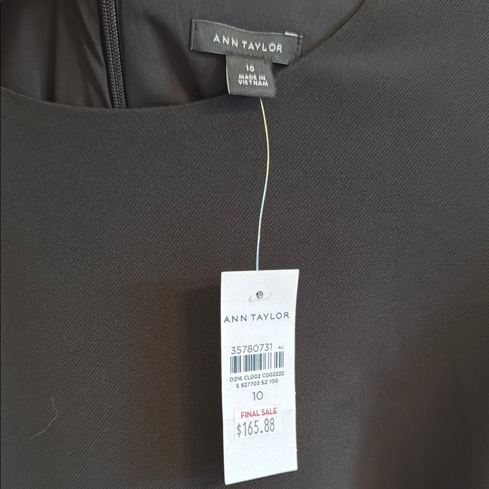 Ann Taylor Black Cocktail Dress with Fringe - NWT - Picture 3 of 5